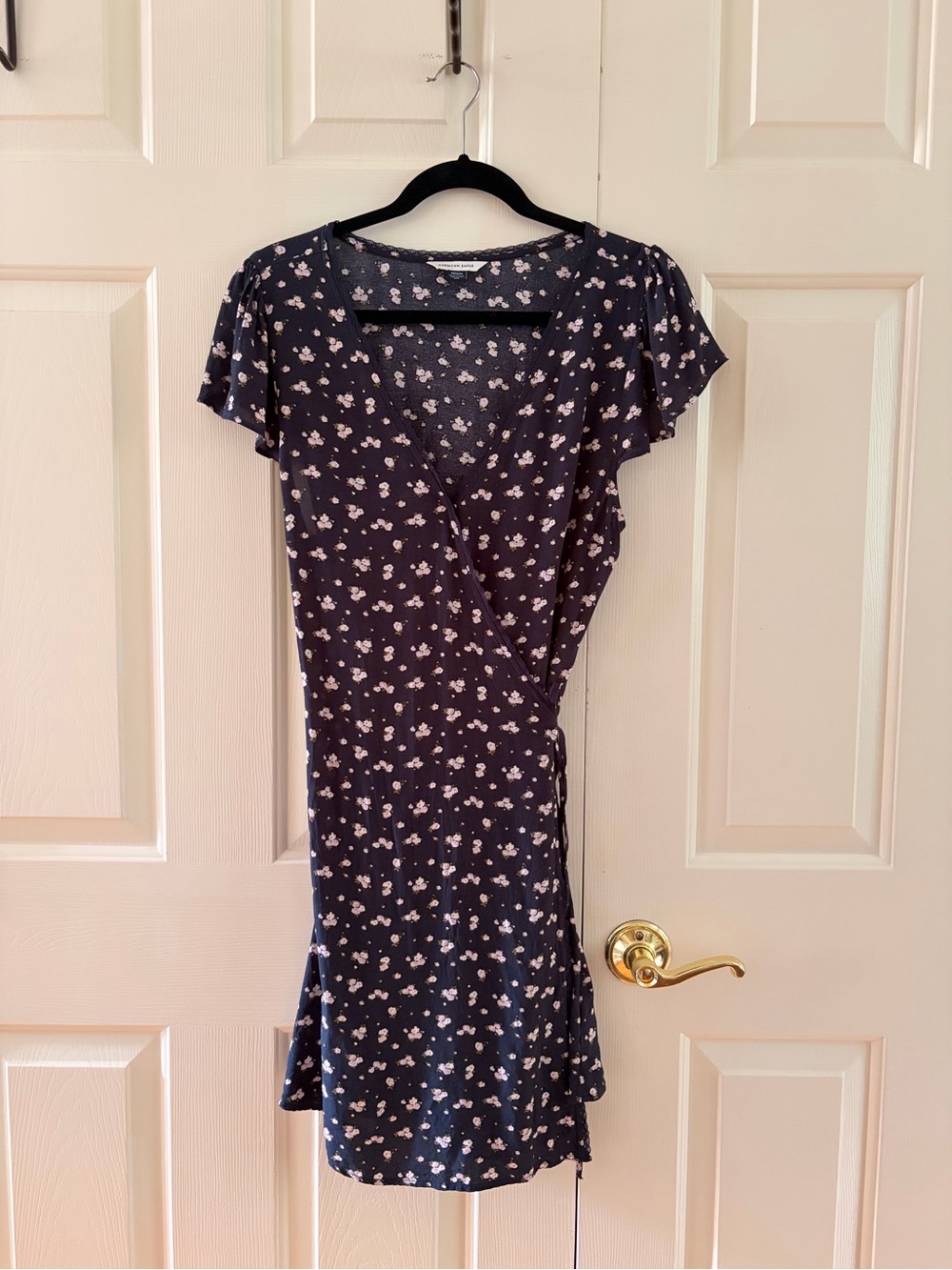 American Eagle Outfitters Navy Floral Wrap Mini Dress